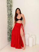 Saia Saida de Praia - de Amarrar com babado 4 Verão