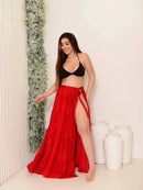 Saia Saida de Praia - de Amarrar com babado 4 Verão