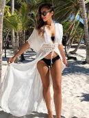 Vestido longo Branco E Preto Saída de praia - feminino