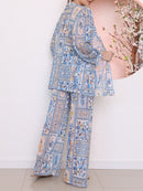 saida de praia tule estampada conjunto camisa com calca