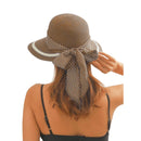 Chapéu De Palha De Laço Para Mulher Para Proteção De Praia 