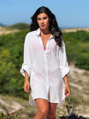 Saída de Praia Camisa Chemise Lisa Moda Praia