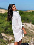 Saída de Praia Camisa Chemise Lisa Moda Praia