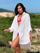 Saída de Praia Camisa Chemise Lisa Moda Praia