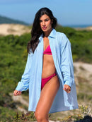 Saída de Praia Camisa Chemise Lisa Moda Praia