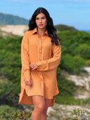 Saída de Praia Camisa Chemise Lisa Moda Praia