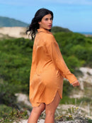 Saída de Praia Camisa Chemise Lisa Moda Praia