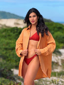 Saída de Praia Camisa Chemise Lisa Moda Praia