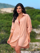Saída de Praia Camisa Chemise Lisa Moda Praia