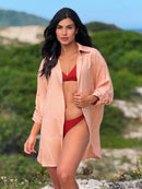 Saída de Praia Camisa Chemise Lisa Moda Praia