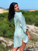 Saída de Praia Camisa Chemise Lisa Moda Praia