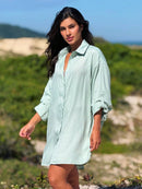 Saída de Praia Camisa Chemise Lisa Moda Praia