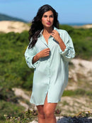 Saída de Praia Camisa Chemise Lisa Moda Praia