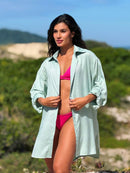 Saída de Praia Camisa Chemise Lisa Moda Praia