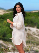 Saída de Praia Camisa Chemise Lisa Moda Praia