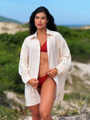 Saída de Praia Camisa Chemise Lisa Moda Praia