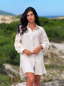 Saída de Praia Camisa Chemise Lisa Moda Praia