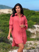 Saída de Praia Camisa Chemise Lisa Moda Praia