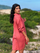 Saída de Praia Camisa Chemise Lisa Moda Praia