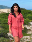 Saída de Praia Camisa Chemise Lisa Moda Praia
