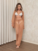 saida de praia tule estampada conjunto camisa com calca