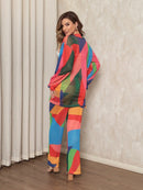 saida de praia tule estampada conjunto camisa com calca