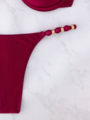 Biquíni Premium com Bojo e Detalhes em Contas – Visual Único para Dias de Sol