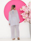 saida de praia tule estampada conjunto camisa com calca