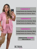 Saída De Praia Conjunto Feminino Moda Praia Look Praiano Rosa