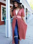 Vestido longo Branco E Preto Saída de praia - feminino