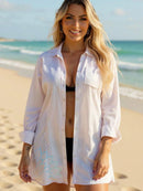 Vestido Feminino Blusão Camisa Longa Saida de Praia - Moda Feminina