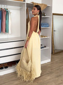 Vestido Feminino Longo Duna Elegante Verão Ano Novo 