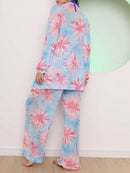 saida de praia tule estampada conjunto camisa com calca