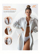 Vestido Feminino Chemise Manga Longa - Botões - Saída de Praia Lançamento Verão