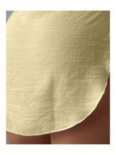 Vestido Feminino Chemise Manga Longa - Botões - Saída de Praia Lançamento Verão